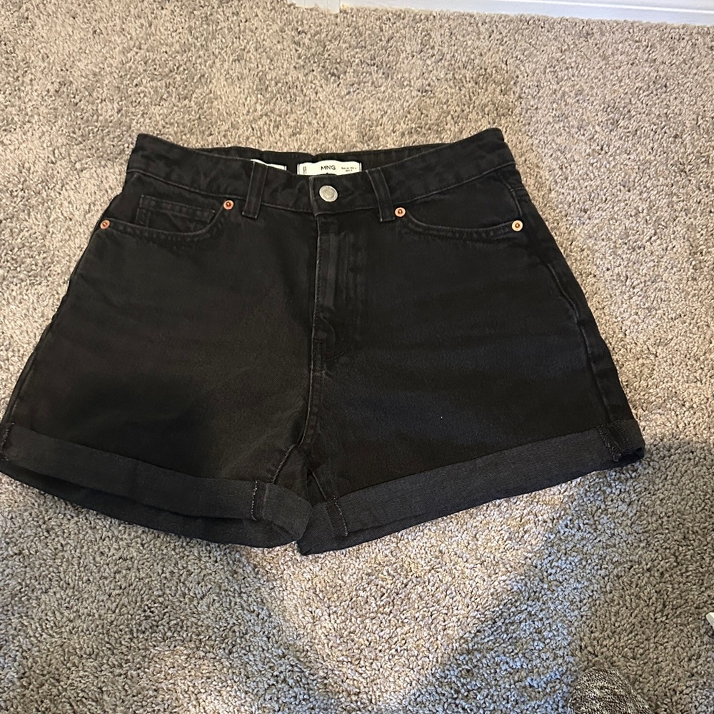 Mango Black Jean Shorts